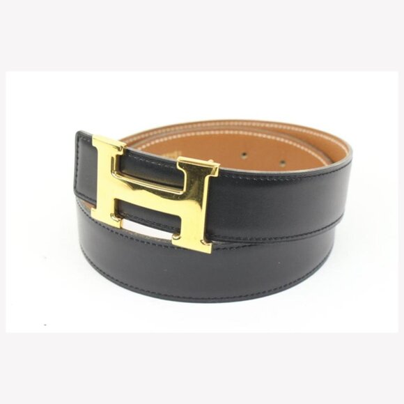 Hermès Black x Brown x Gold 32mm Reversible H Logo Belt Kit 49h421s main image 6